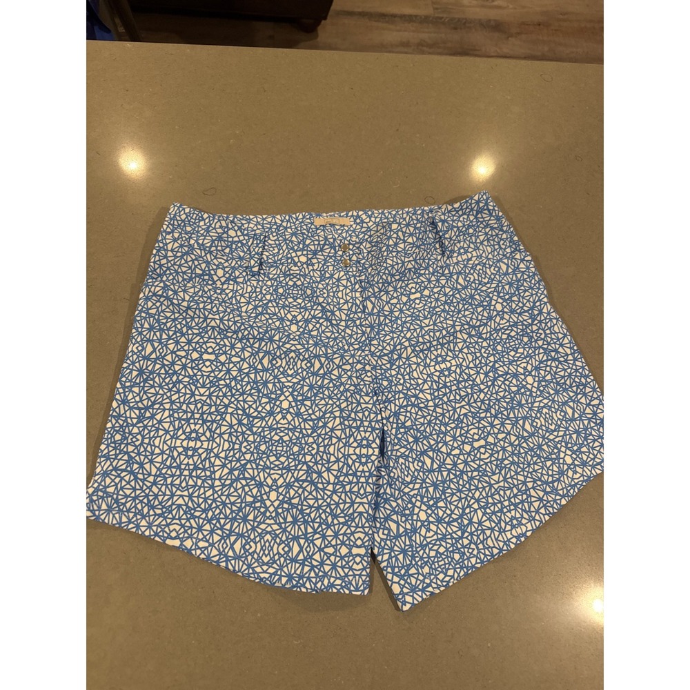 adidas Blue & White Geometric Athletic Shorts